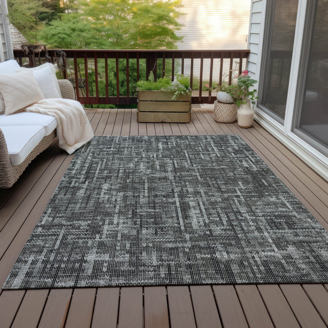 Addison Chantille ACN2130 Stripes Machine Made Transitional Charcoal Rug