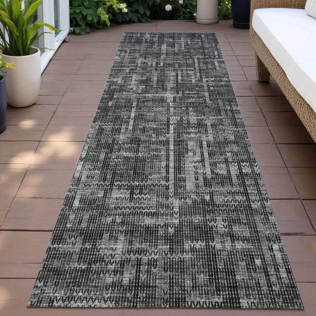 Addison Chantille ACN2130 Stripes Machine Made Transitional Charcoal Rug