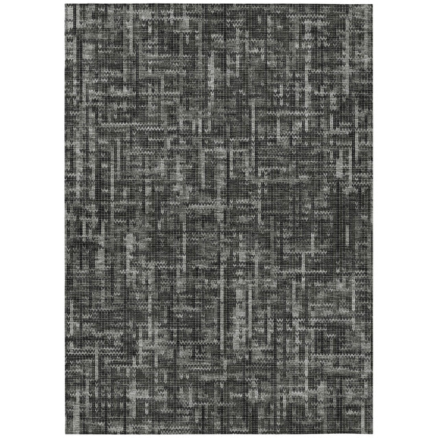 Addison Chantille ACN2130 Stripes Machine Made Transitional Charcoal Rug