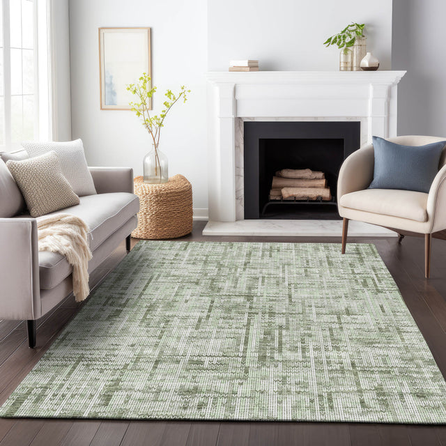Addison Chantille ACN2130 Stripes Machine Made Transitional Green Rug