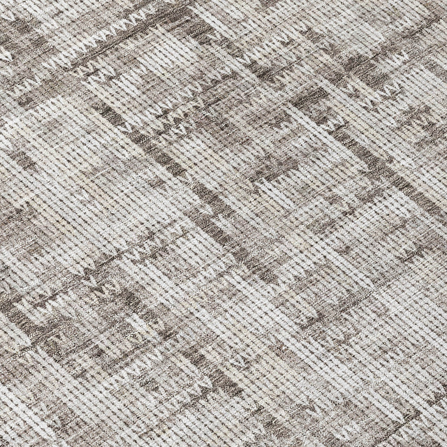 Addison Chantille ACN2130 Stripes Machine Made Transitional Taupe Rug