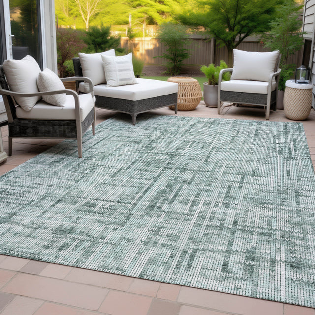 Addison Chantille ACN2130 Stripes Machine Made Transitional Teal Rug