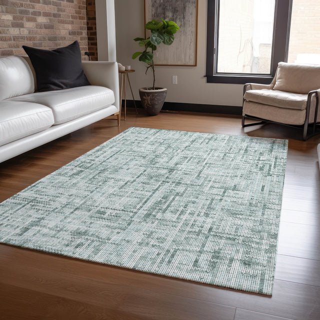 Addison Chantille ACN2130 Stripes Machine Made Transitional Teal Rug