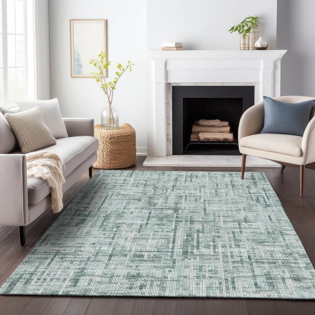 Addison Chantille ACN2130 Stripes Machine Made Transitional Teal Rug