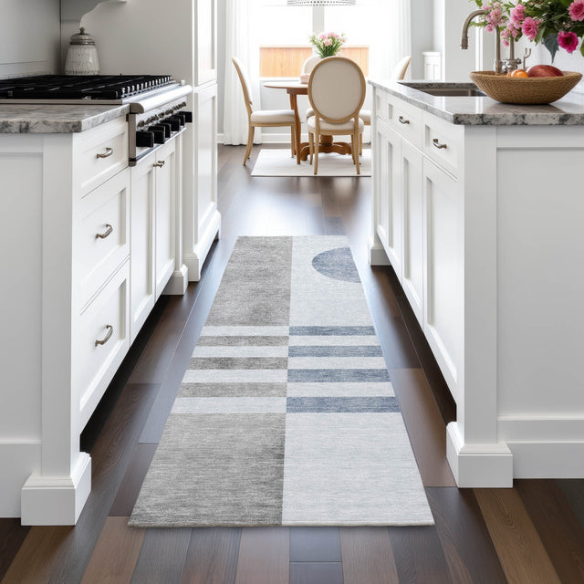 Addison Chantille ACN2131 Geometric Machine Made Transitional Blue Rug