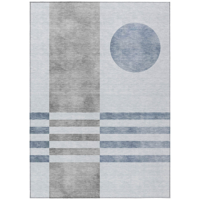 Addison Chantille ACN2131 Geometric Machine Made Transitional Blue Rug