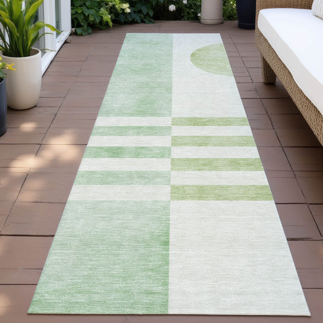 Addison Chantille ACN2131 Geometric Machine Made Transitional Green Rug