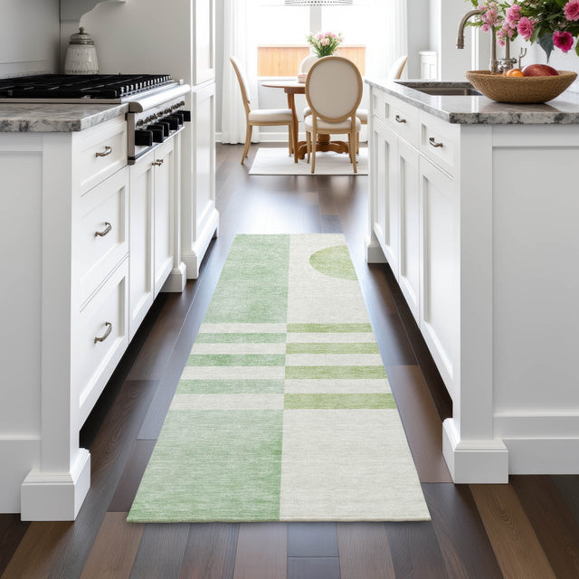 Addison Chantille ACN2131 Geometric Machine Made Transitional Green Rug