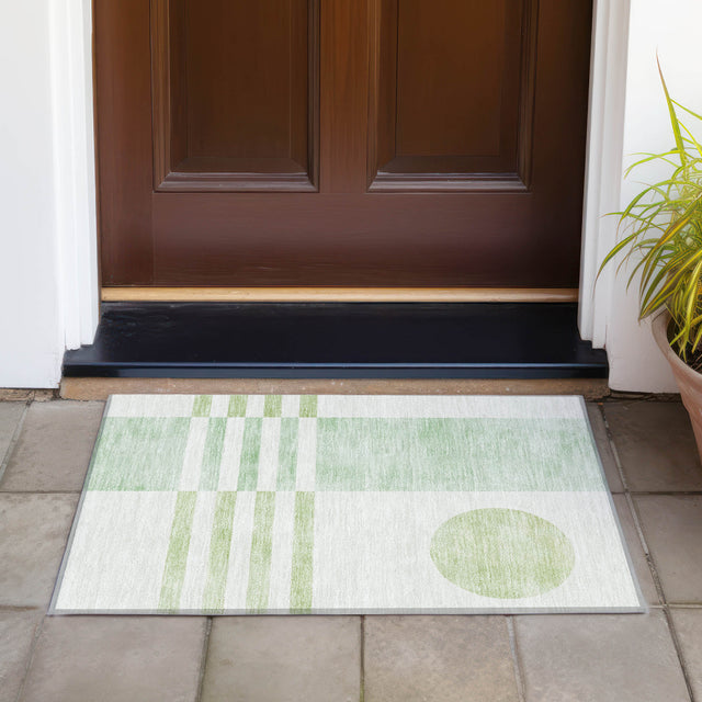 Addison Chantille ACN2131 Geometric Machine Made Transitional Green Rug