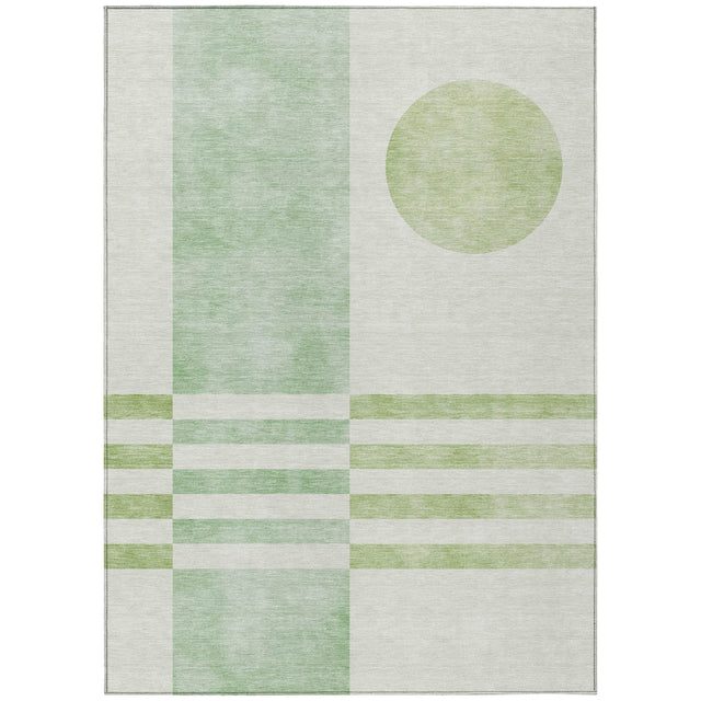 Addison Chantille ACN2131 Geometric Machine Made Transitional Green Rug