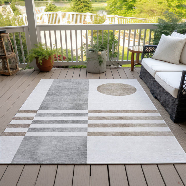 Addison Chantille ACN2131 Geometric Machine Made Transitional Ivory Rug