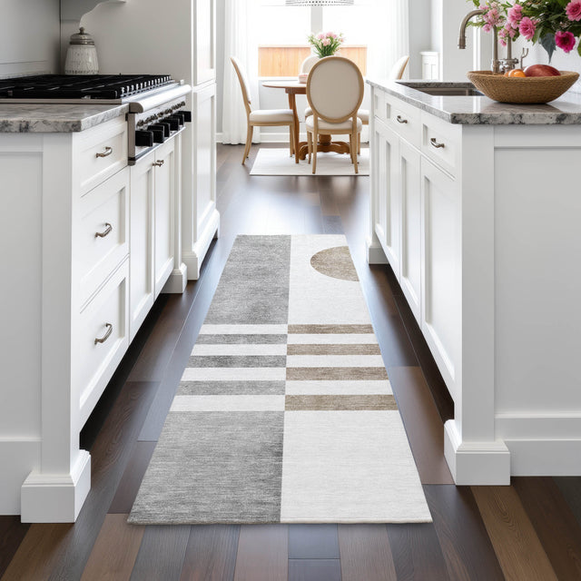 Addison Chantille ACN2131 Geometric Machine Made Transitional Ivory Rug