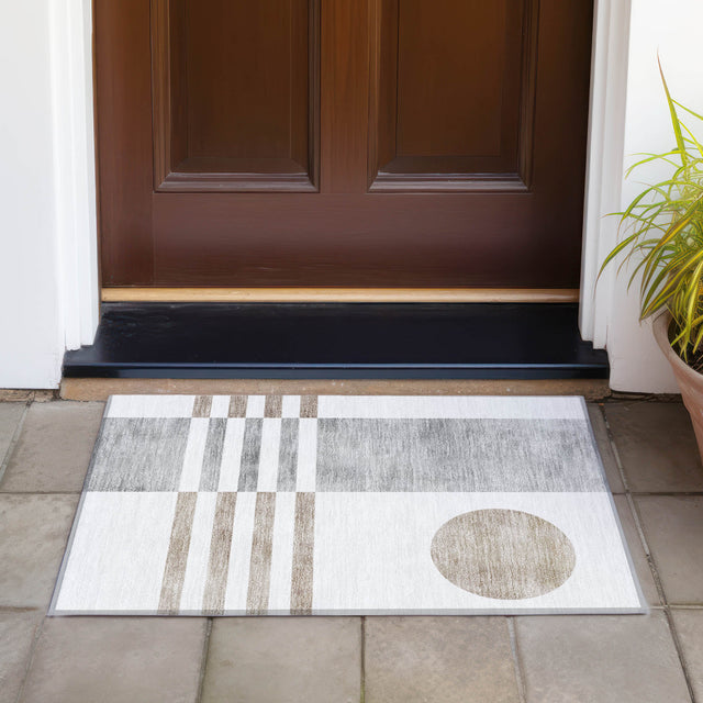 Addison Chantille ACN2131 Geometric Machine Made Transitional Ivory Rug