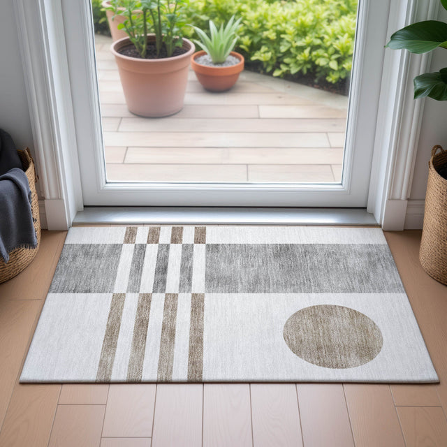 Addison Chantille ACN2131 Geometric Machine Made Transitional Ivory Rug