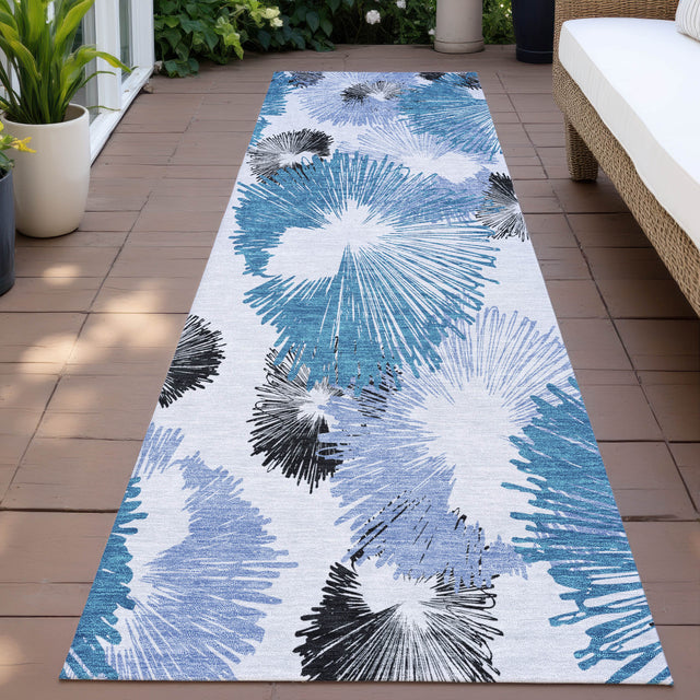 Addison Chantille ACN2132 Floral Machine Made Transitional Blue Rug