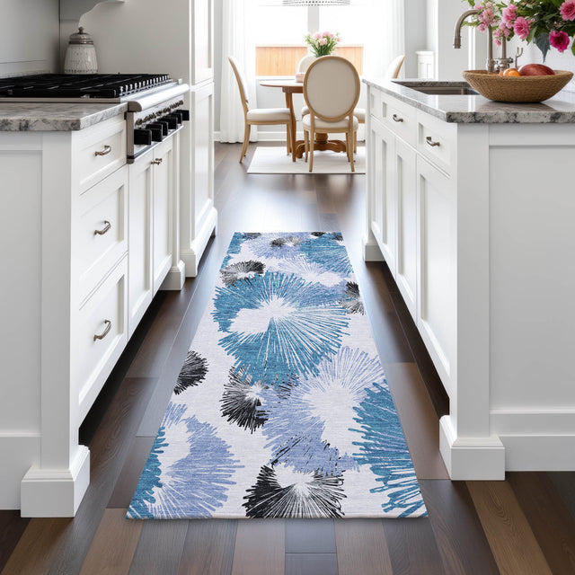 Addison Chantille ACN2132 Floral Machine Made Transitional Blue Rug