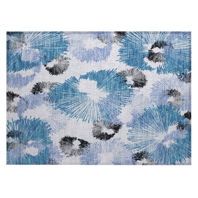Addison Chantille ACN2132 Floral Machine Made Transitional Blue Rug