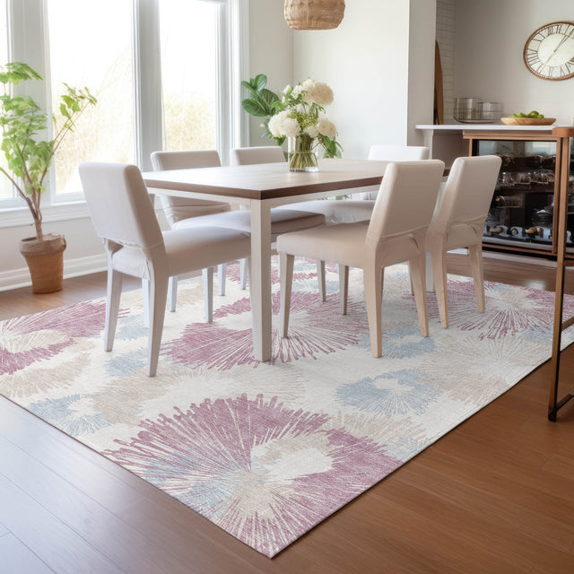 Addison Chantille ACN2132 Floral Machine Made Transitional Blush Rug