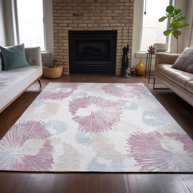 Addison Chantille ACN2132 Floral Machine Made Transitional Blush Rug