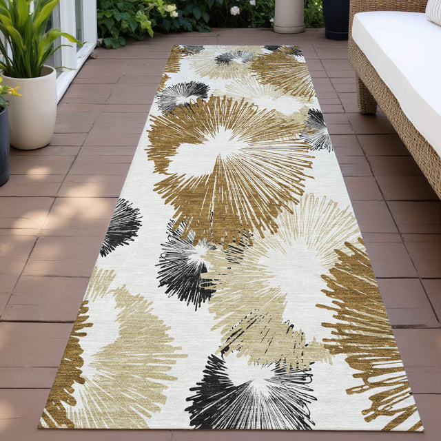 Addison Chantille ACN2132 Floral Machine Made Transitional Chocolate Rug