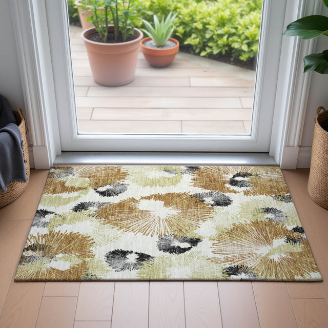 Addison Chantille ACN2132 Floral Machine Made Transitional Copper Rug