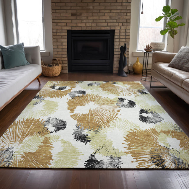 Addison Chantille ACN2132 Floral Machine Made Transitional Copper Rug