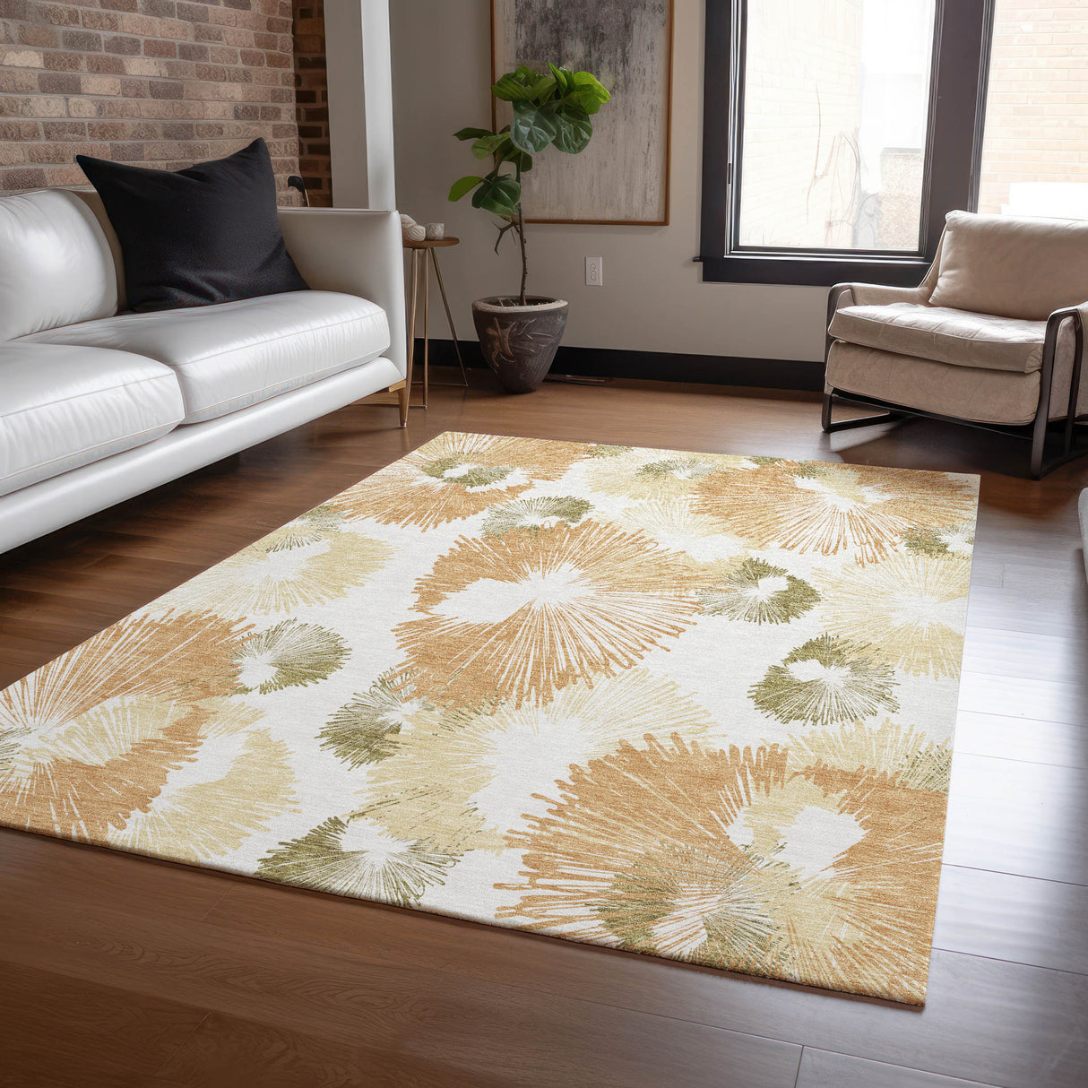 Addison Chantille ACN2132 Floral Machine Made Transitional Coral Rug