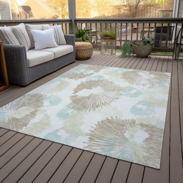 Addison Chantille ACN2132 Floral Machine Made Transitional Mocha Rug