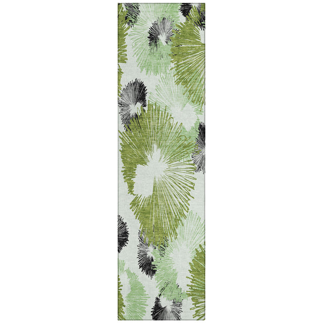 Addison Chantille ACN2132 Floral Machine Made Transitional Olive Rug