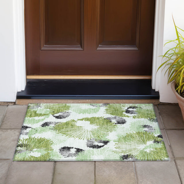 Addison Chantille ACN2132 Floral Machine Made Transitional Olive Rug