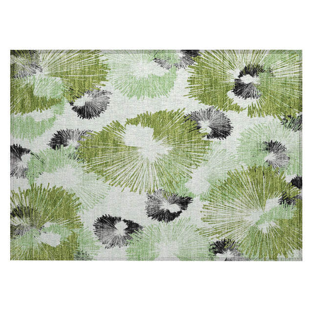 Addison Chantille ACN2132 Floral Machine Made Transitional Olive Rug