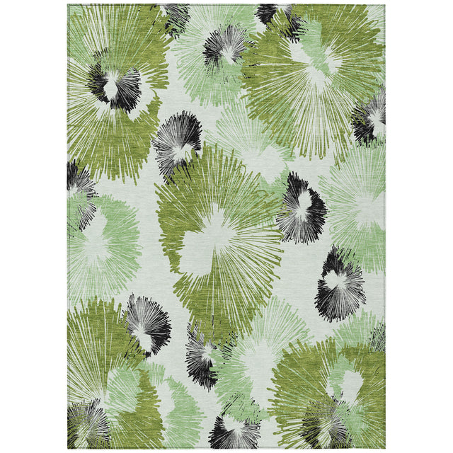Addison Chantille ACN2132 Floral Machine Made Transitional Olive Rug