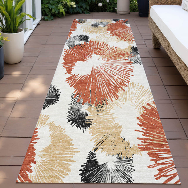 Addison Chantille ACN2132 Floral Machine Made Transitional Paprika Rug