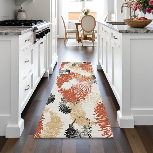 Addison Chantille ACN2132 Floral Machine Made Transitional Paprika Rug
