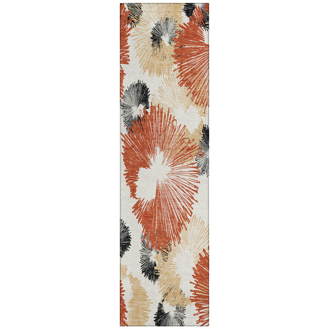 Addison Chantille ACN2132 Floral Machine Made Transitional Paprika Rug