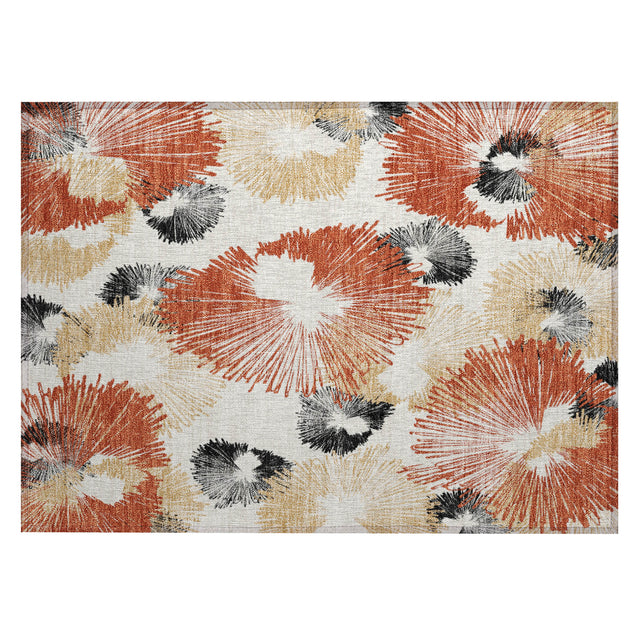 Addison Chantille ACN2132 Floral Machine Made Transitional Paprika Rug