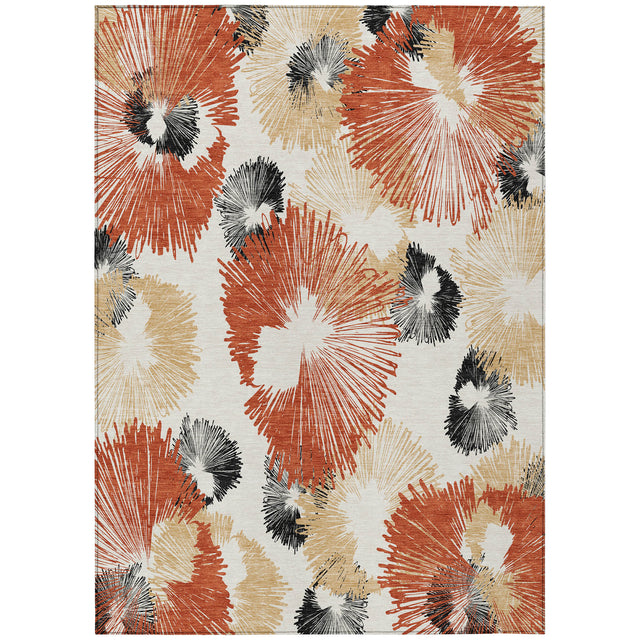 Addison Chantille ACN2132 Floral Machine Made Transitional Paprika Rug