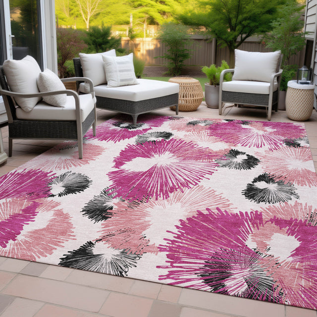 Addison Chantille ACN2132 Floral Machine Made Transitional Pink Rug