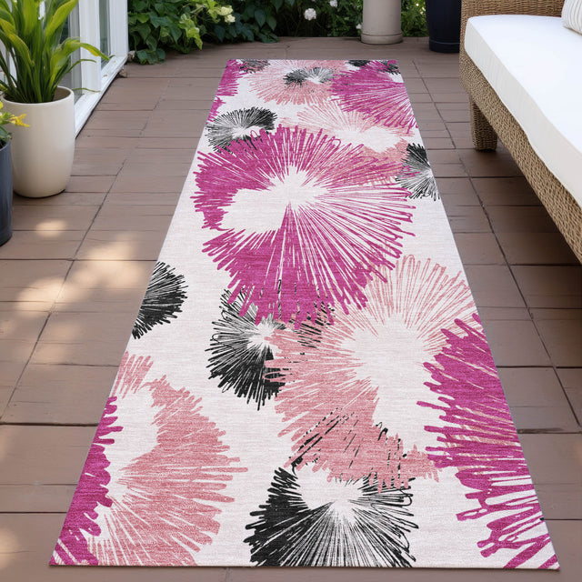 Addison Chantille ACN2132 Floral Machine Made Transitional Pink Rug