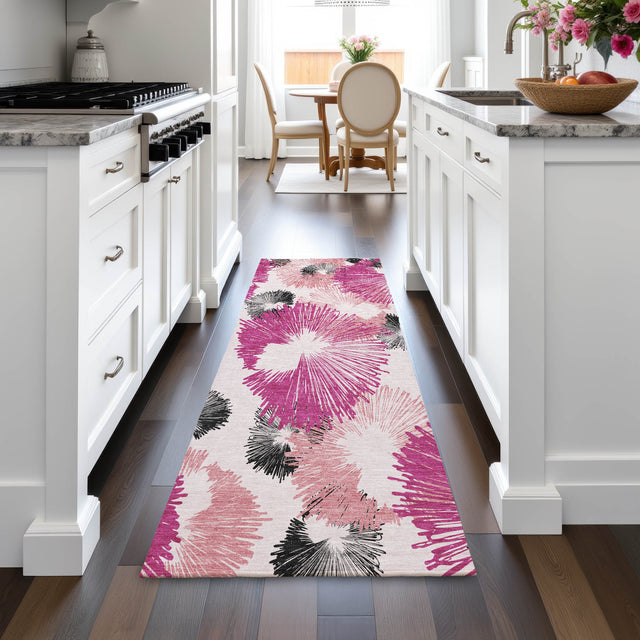 Addison Chantille ACN2132 Floral Machine Made Transitional Pink Rug