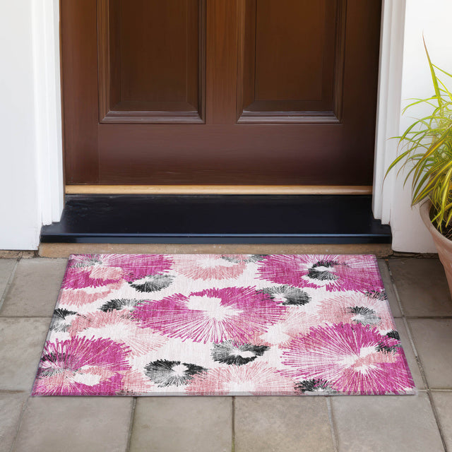 Addison Chantille ACN2132 Floral Machine Made Transitional Pink Rug