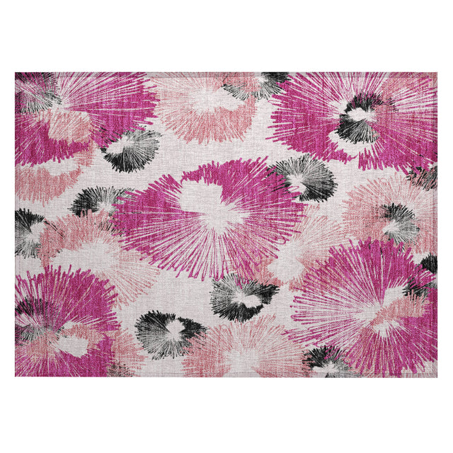 Addison Chantille ACN2132 Floral Machine Made Transitional Pink Rug