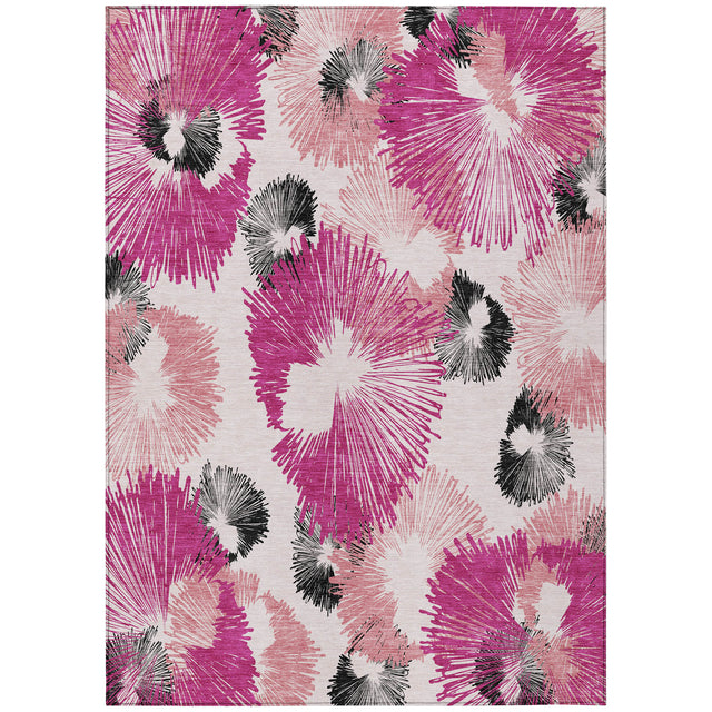 Addison Chantille ACN2132 Floral Machine Made Transitional Pink Rug