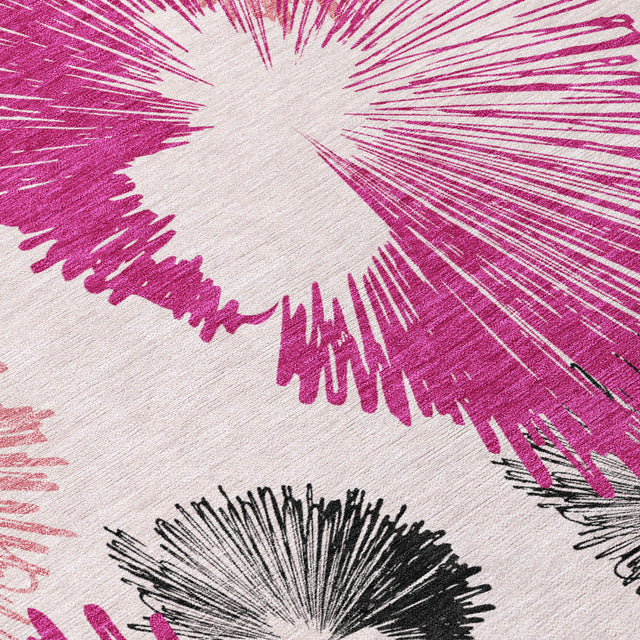 Addison Chantille ACN2132 Floral Machine Made Transitional Pink Rug