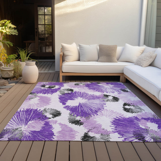Addison Chantille ACN2132 Floral Machine Made Transitional Purple Rug