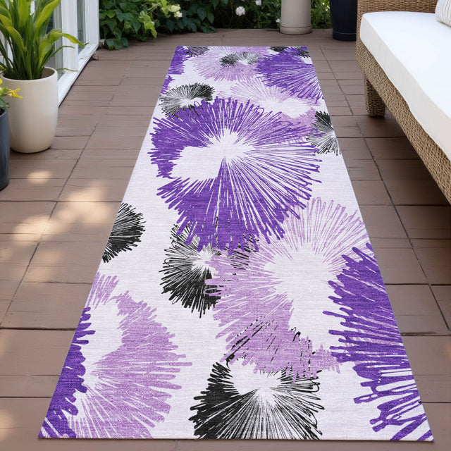 Addison Chantille ACN2132 Floral Machine Made Transitional Purple Rug