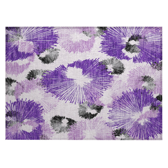 Addison Chantille ACN2132 Floral Machine Made Transitional Purple Rug