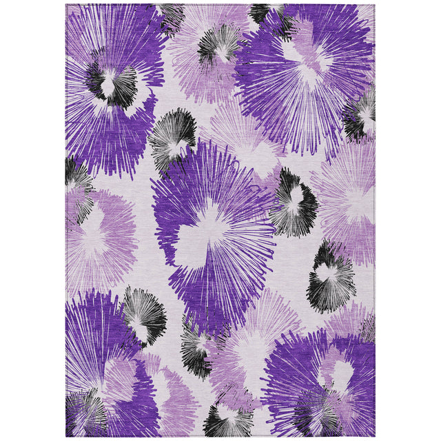 Addison Chantille ACN2132 Floral Machine Made Transitional Purple Rug