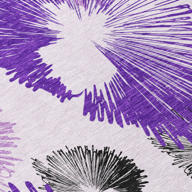 Addison Chantille ACN2132 Floral Machine Made Transitional Purple Rug