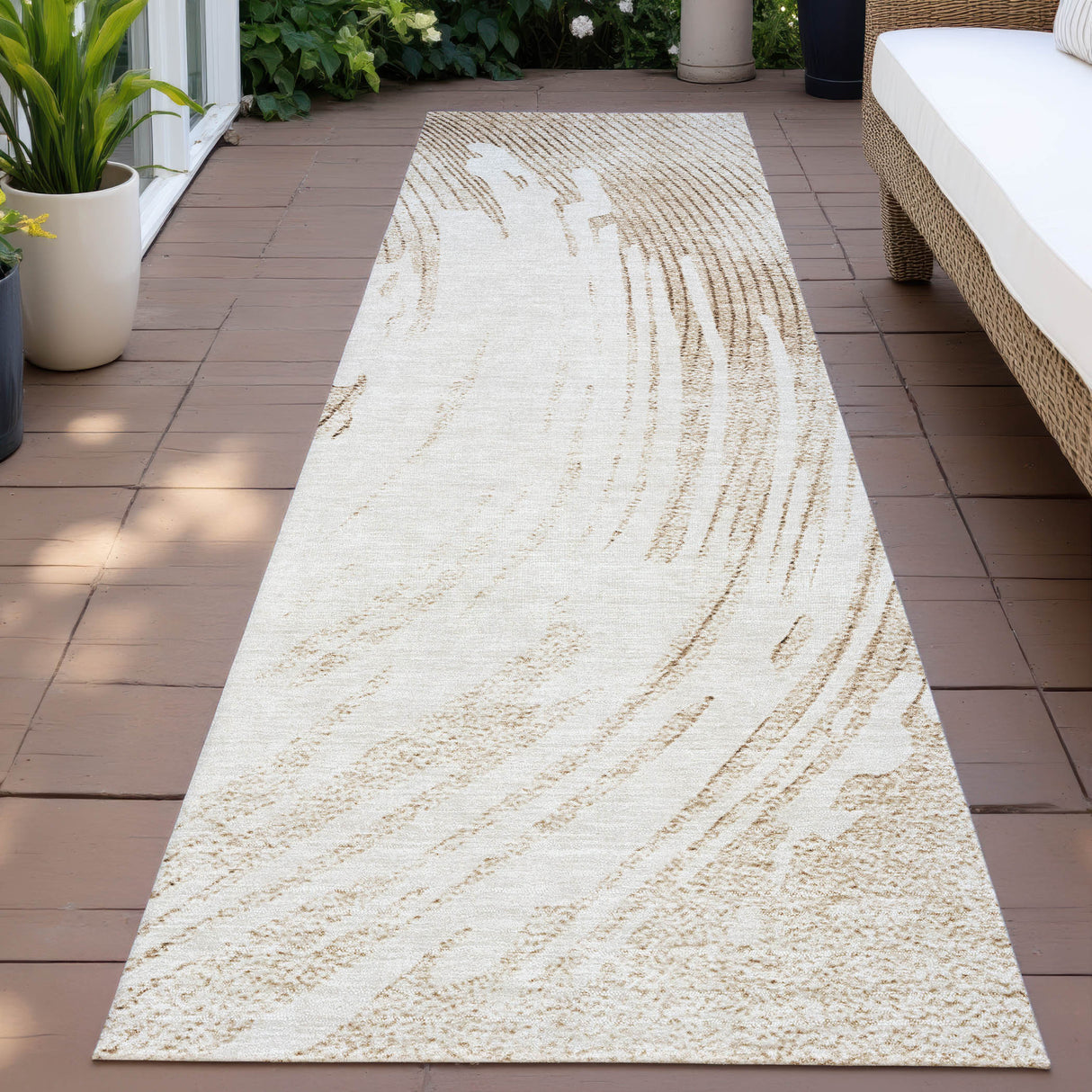 Addison Chantille ACN2133 Swirls Machine Made Transitional Brown Rug